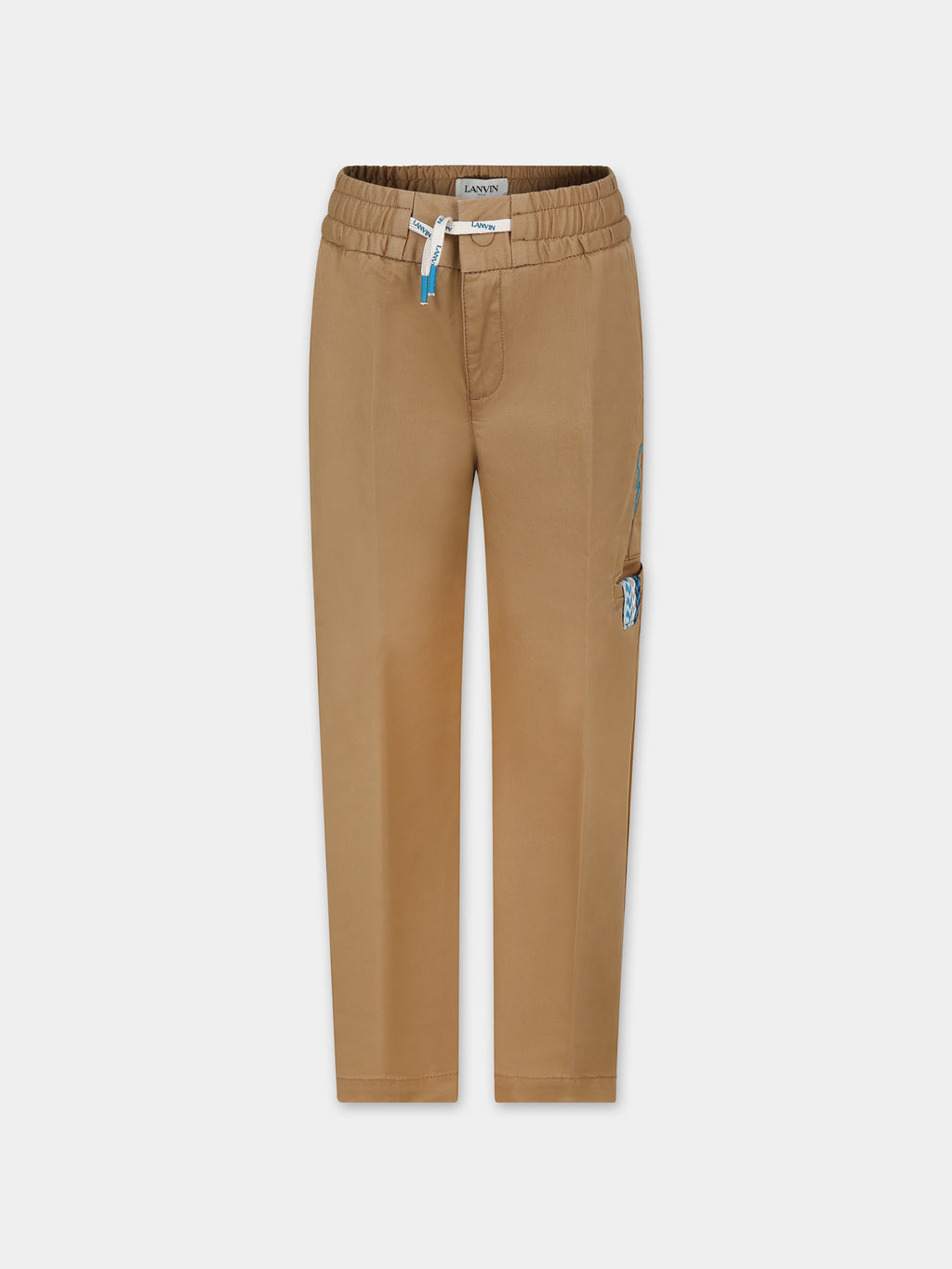 Pantalon beige pour garçon avec logo